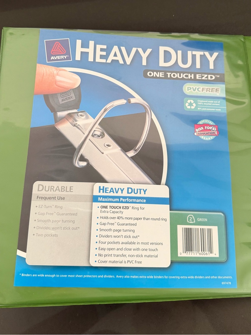 Avery Heavy Duty One Touch EZD 2-Inch Binder - Green